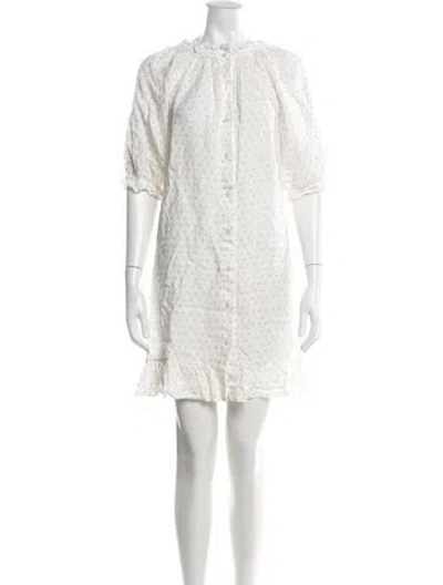 Pre-owned Sleeper Linen Floral Print In White
