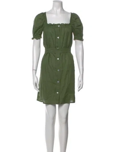 Pre-owned Sleeper Linen Long Dress In Green