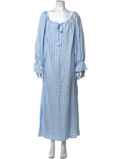 Pre-owned Sleeper Linen Long Dress In Multi