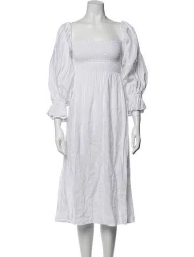Pre-owned Sleeper Linen Long Dress In Neutral