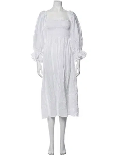 Pre-owned Sleeper Linen Long Dress In Neutrals