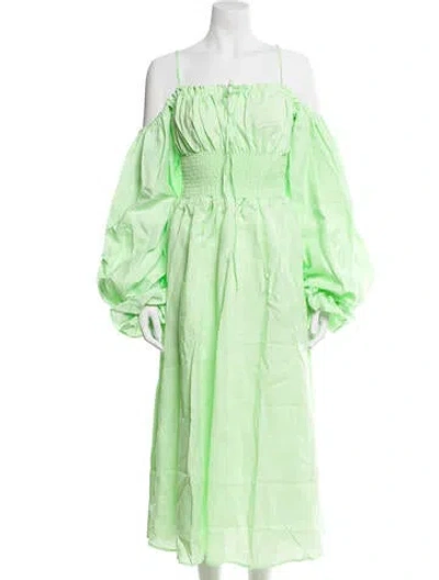 Pre-owned Sleeper Linen Long Dress W/ Tags In Green