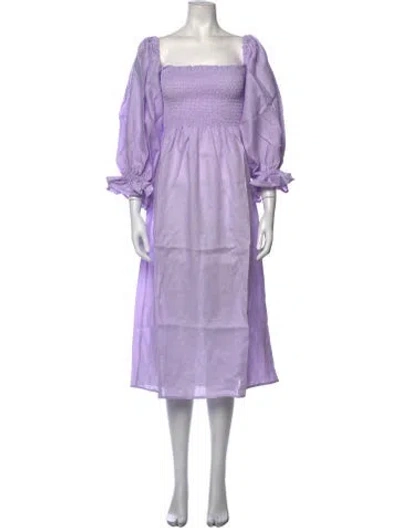 Pre-owned Sleeper Linen Long Dress W/ Tags In Purple