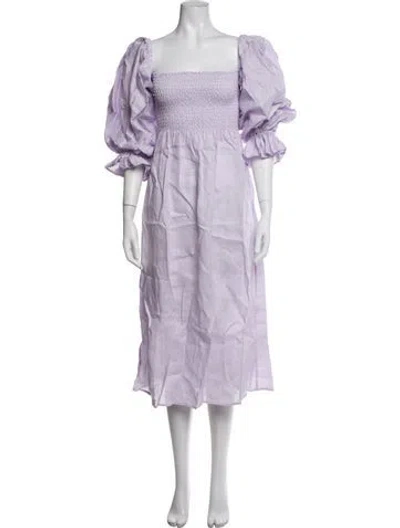 Pre-owned Sleeper Linen Long Dress W/ Tags In Purple