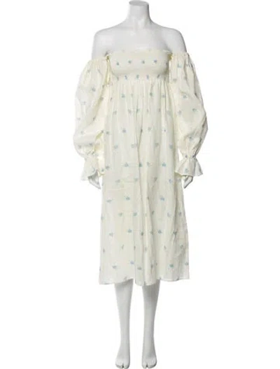 Pre-owned Sleeper Linen Midi Length Dress W/ Tags