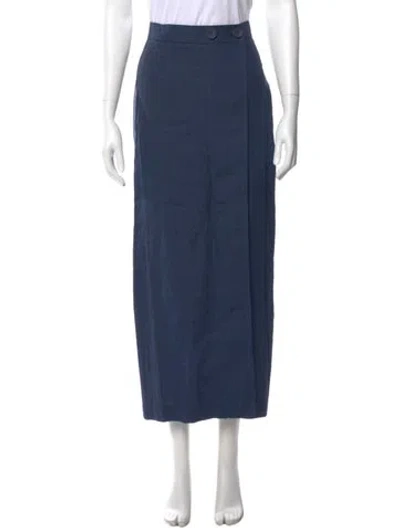 Pre-owned Sleeper Linen Midi Length Skirt W/ Tags In Blue