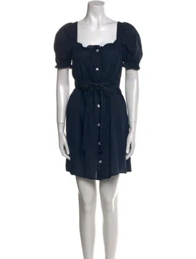 Pre-owned Sleeper Linen Mini Dress In Blue