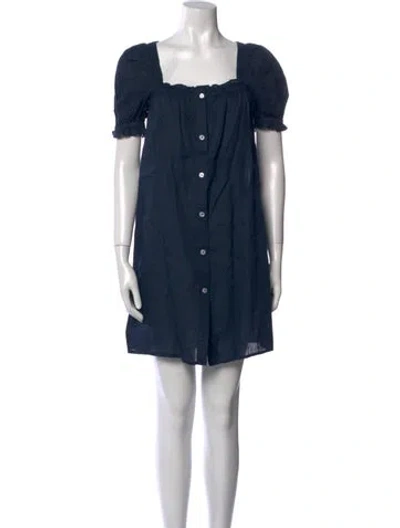 Pre-owned Sleeper Linen Mini Dress In Blue