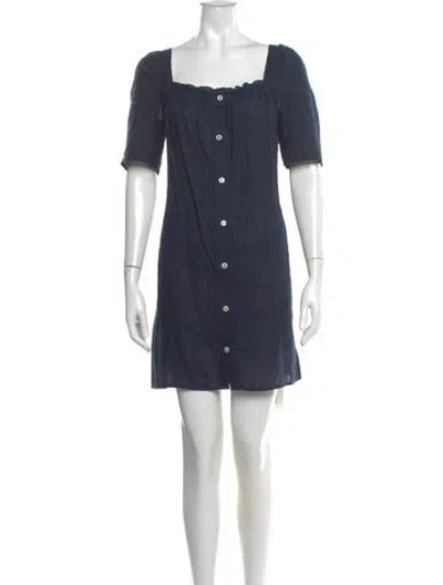 Pre-owned Sleeper Linen Mini Dress In Blue