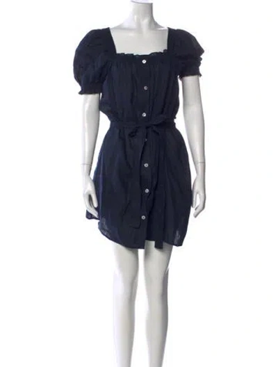 Pre-owned Sleeper Linen Mini Dress In Blue