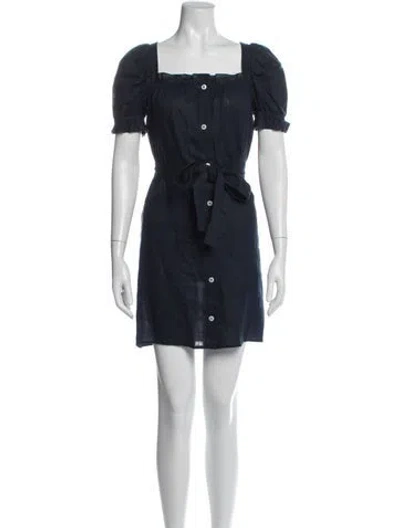 Pre-owned Sleeper Linen Mini Dress In Blue