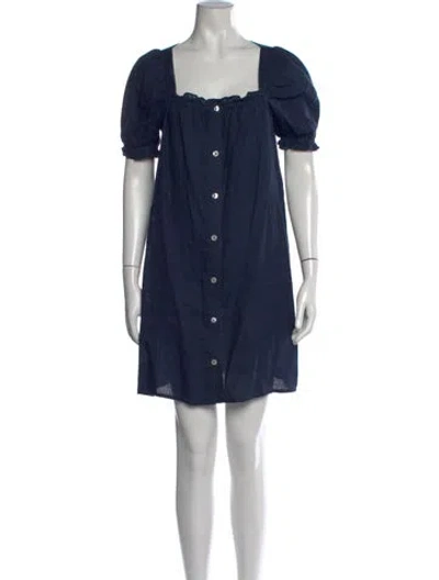 Pre-owned Sleeper Linen Mini Dress In Blue