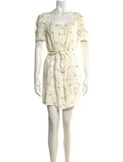 Pre-owned Sleeper Linen Mini Dress In Blue/neutrals