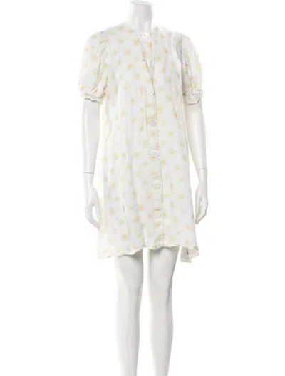 Pre-owned Sleeper Linen Mini Dress In Neutral