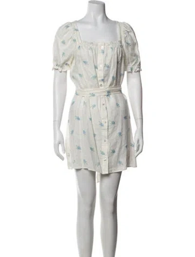 Pre-owned Sleeper Linen Mini Dress In Neutrals
