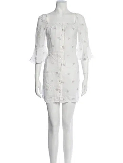 Pre-owned Sleeper Linen Mini Dress In Neutrals