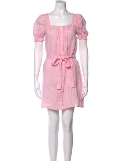 Pre-owned Sleeper Linen Mini Dress In Pink
