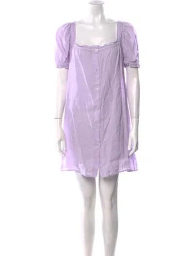 Pre-owned Sleeper Linen Mini Dress In Purple