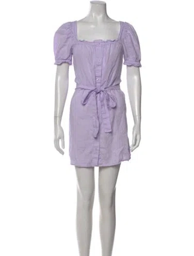Pre-owned Sleeper Linen Mini Dress In Purple