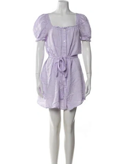 Pre-owned Sleeper Linen Mini Dress In Purple
