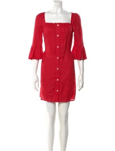 Pre-owned Sleeper Linen Mini Dress In Red