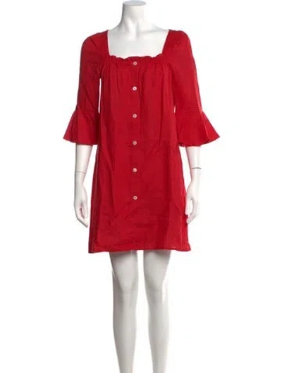 Pre-owned Sleeper Linen Mini Dress In Red