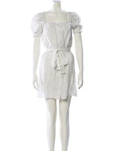 Pre-owned Sleeper Linen Mini Dress In White