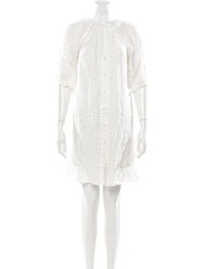 Pre-owned Sleeper Linen Mini Dress In White