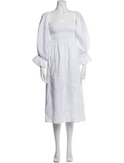 Pre-owned Sleeper Linen Mini Dress In White