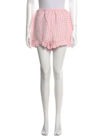 Pre-owned Sleeper Linen Mini Shorts In Pink