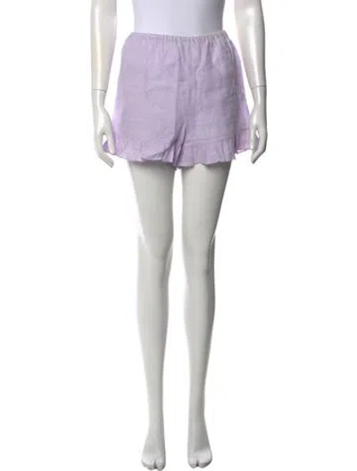 Pre-owned Sleeper Linen Mini Shorts In Purple