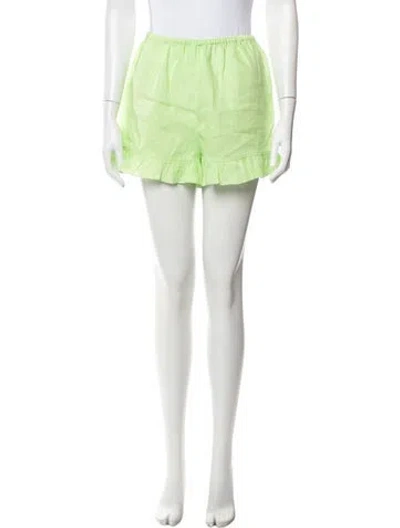 Pre-owned Sleeper Linen Mini Shorts W/ Tags In Green
