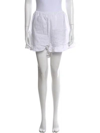 Pre-owned Sleeper Linen Mini Shorts In White