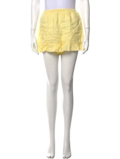 Pre-owned Sleeper Linen Mini Shorts In Yellow