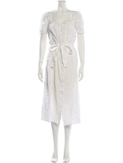 Pre-owned Sleeper Linen Nightgown In White