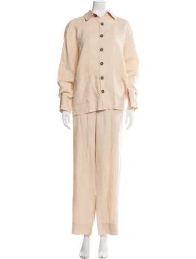 Pre-owned Sleeper Linen Pant Set In Neutrals