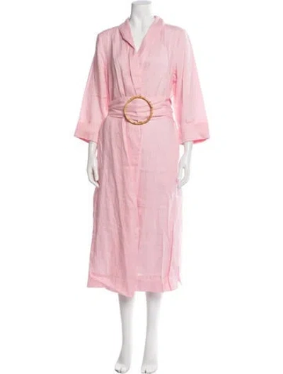 Pre-owned Sleeper Linen Robe W/ Tags In Pink