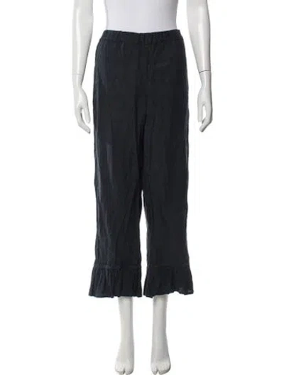 Pre-owned Sleeper Linen Ruffle Embellishment Pajamas In Blue