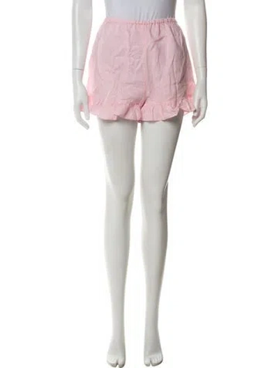 Pre-owned Sleeper Linen Ruffle Embellishment Pajamas In Pink