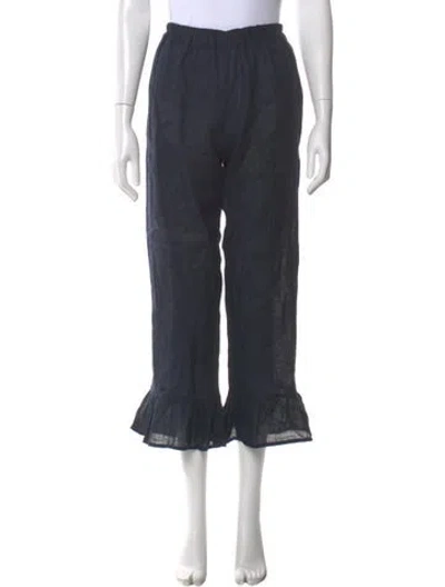 Pre-owned Sleeper Linen Straight Leg Pants In Gray