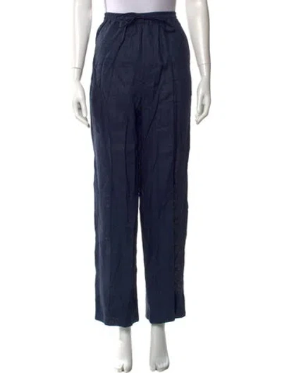 Pre-owned Sleeper Linen Straight Leg Pants W/ Tags In Blue