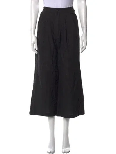Pre-owned Sleeper Linen Wide Leg Pants In Black