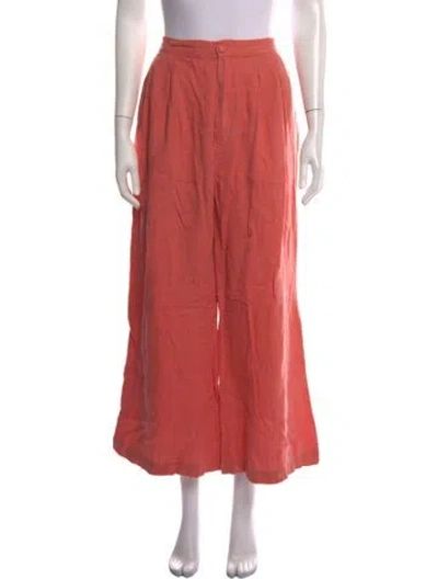 Pre-owned Sleeper Linen Wide Leg Pants In Pink