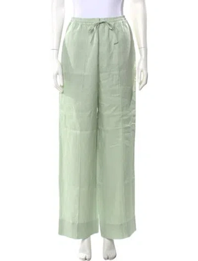 Pre-owned Sleeper Linen Wide Leg Pants W/ Tags In Green