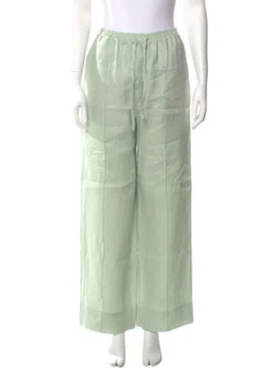 Pre-owned Sleeper Linen Wide Leg Pants W/ Tags In Green