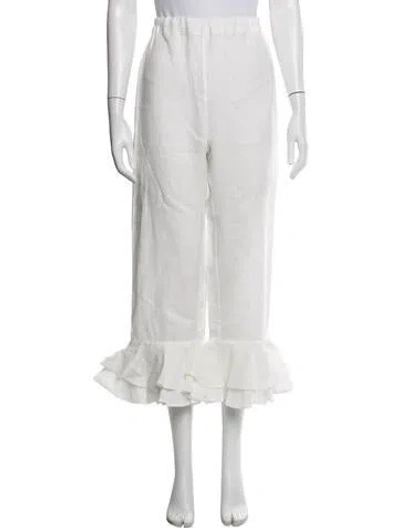 Pre-owned Sleeper Linen Wide Leg Pants W/ Tags In White