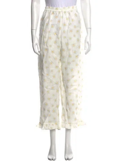 Pre-owned Sleeper Linen Wide Leg Pants W/ Tags In White