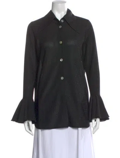 Pre-owned Sleeper Long Sleeve Blouse In Black