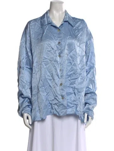 Pre-owned Sleeper Long Sleeve Blouse In Blue