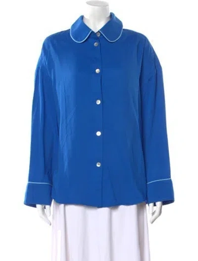 Pre-owned Sleeper Long Sleeve Blouse In Blue